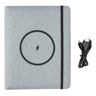 Logo trade promotional product photo of: Air 5W wireless charging notebook with 5000mAh powerbank